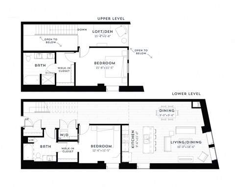 Floor plan for 2 beds, 2 baths, 1660 sqft